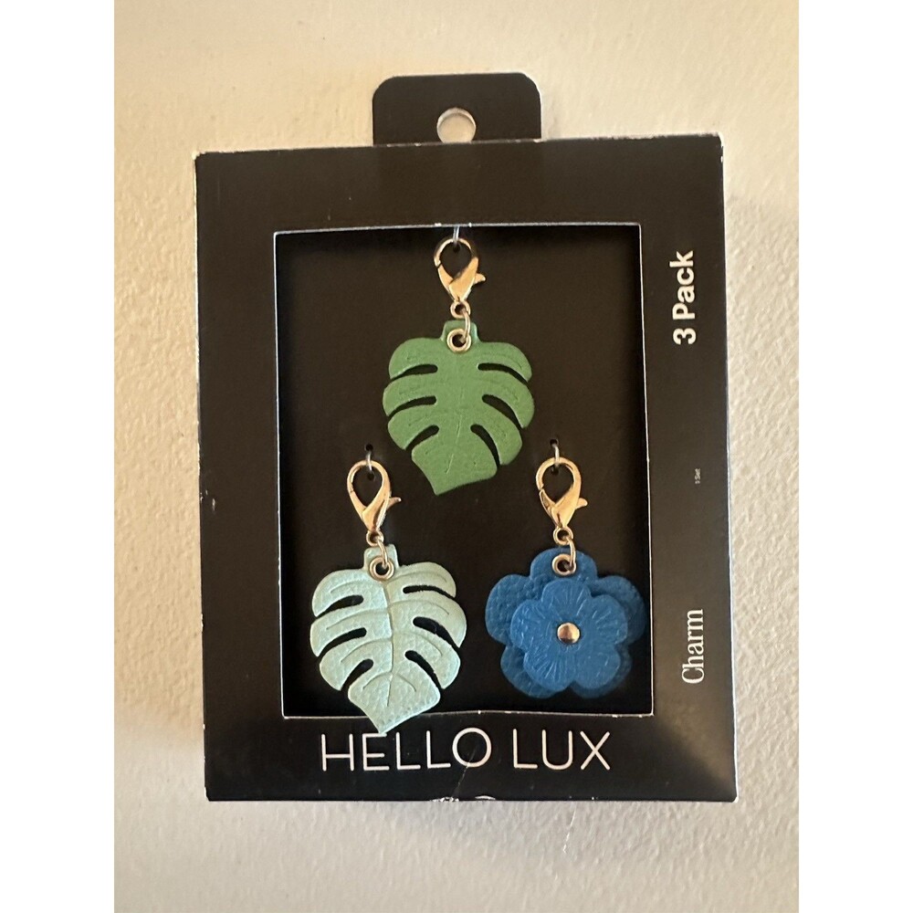 Hello Lux Clip-On Cell Phone Charm 3 Pack Floral Flower Multicolor PU